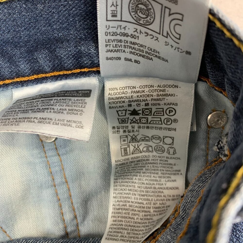 Levis Mens Pants 34 Blue Jeans 514 Straight Fit Medium Wash Strauss Denim 34x29 - Picture 7 of 11
